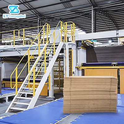 خط تولید 3/5/7 Ply Cardboard Corrugated 300M/MIN 50KW Down Stacker Dry End